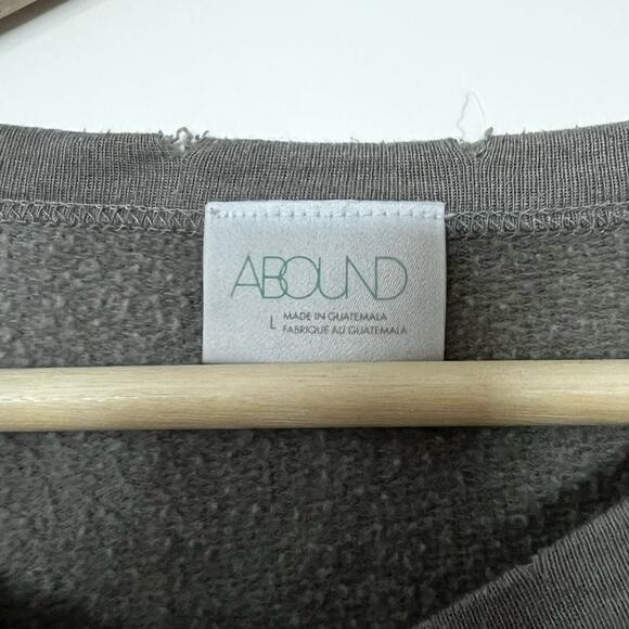 ABOUND Olive/Khaki Green Heathered TIE HIP Cotton Distressed SWEATSHIRT size L - Picture 3 of 16